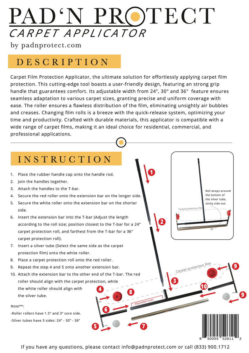 Carpet Applicator Instruction
